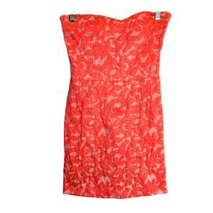 Eight Sixty Women's Dress Medium M Orange Strapless Mini  Sun Misses Size 8 10